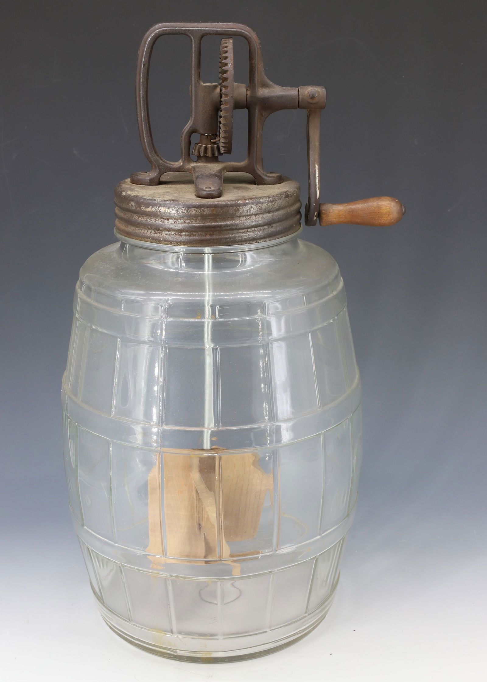 GLASS TABLE TOP BUTTER CHURN (1 of 3)