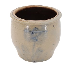 SMALL BLUE DECORATED CROCK