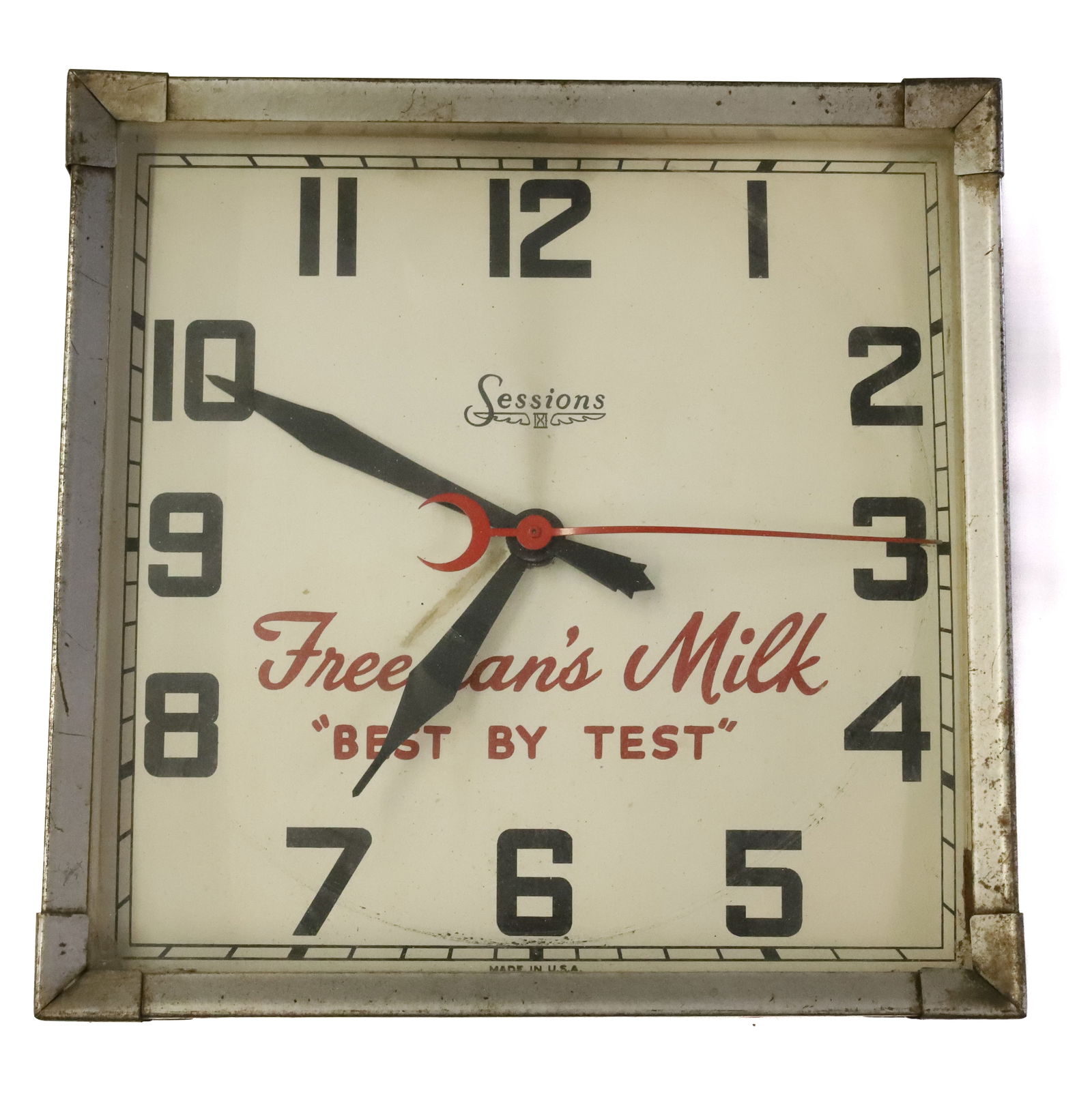 FREEMAN'S MILK ADVERTISING CLOCK (1 of 2)