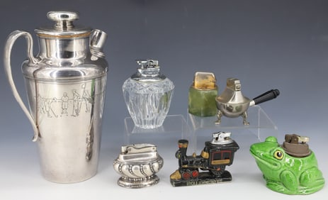 TABLETOP LIGHTERS AND COCKTAIL PITCHER/SHAKER