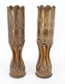 (2) TRENCH ART VASES