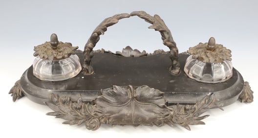 LARGE INKWELL DESK SET