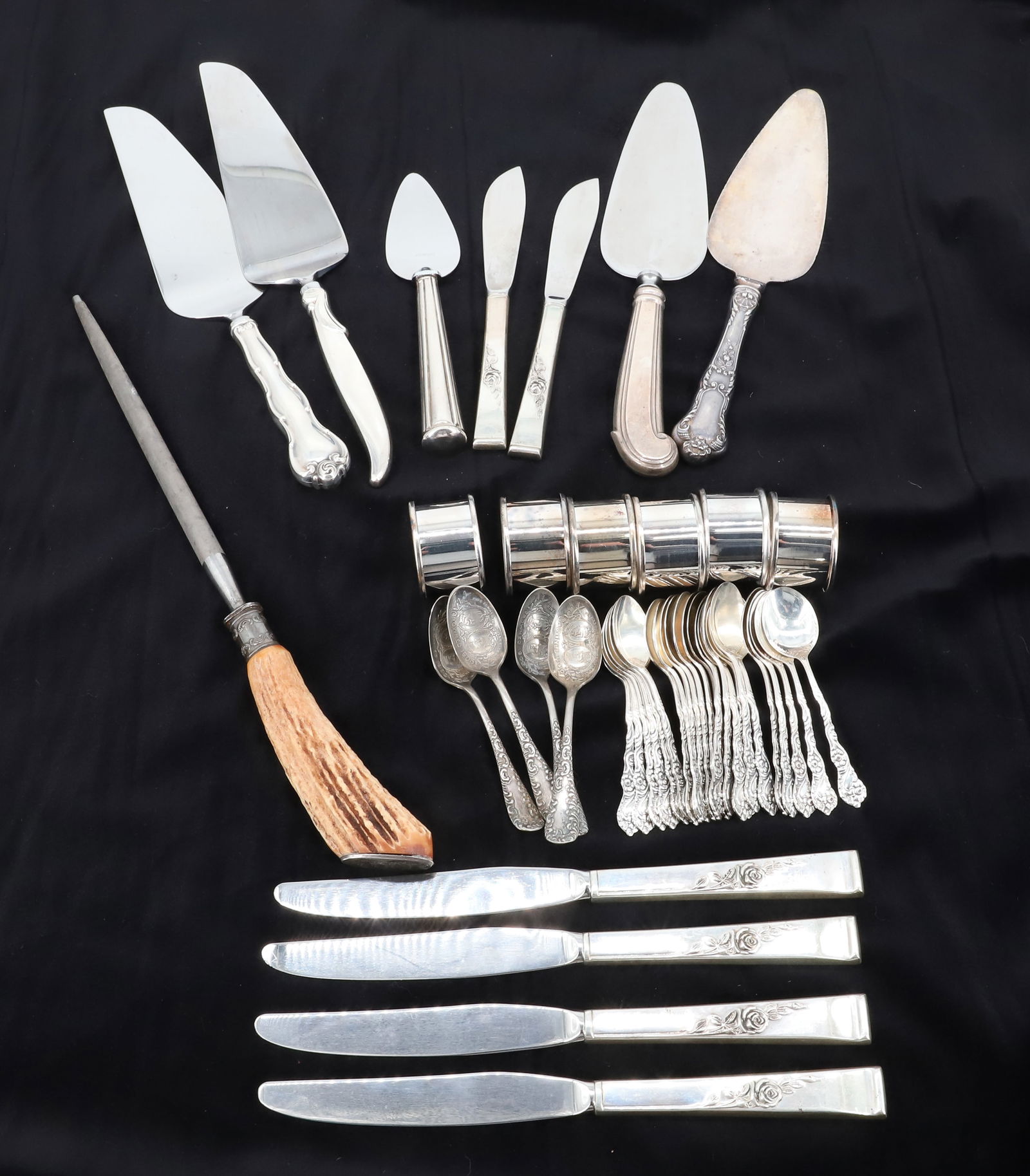 LOT OF STERLING SILVER AND SILVERPLATE (1 of 4)