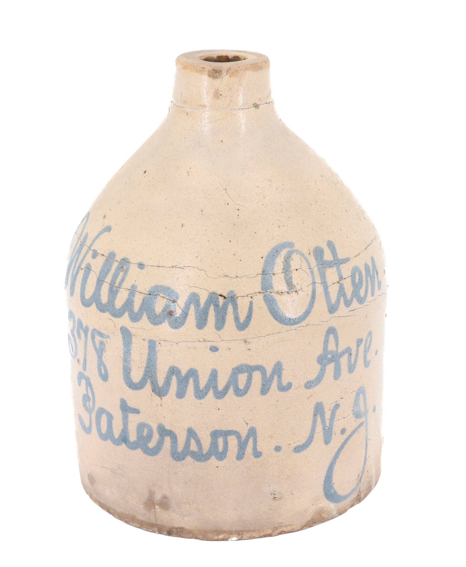 STONEWARE ADVERTISING SCRIPT JUG (1 of 6)