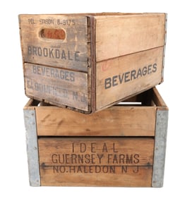 (2) WOODEN ADVERTISING CRATES