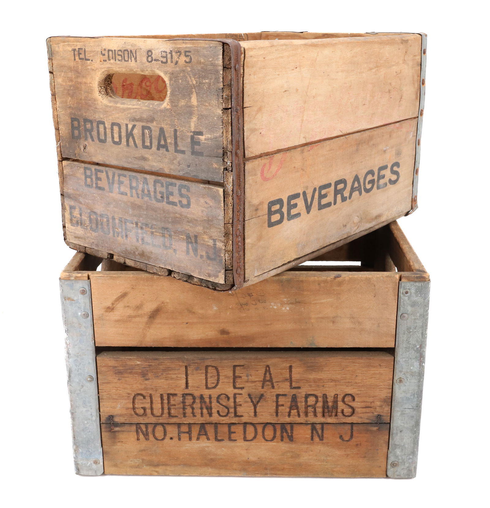 (2) WOODEN ADVERTISING CRATES (1 of 6)