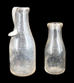(2) STROUDSBURG, PA MILK BOTTLES