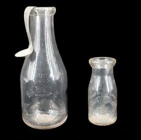 (2) STROUDSBURG, PA MILK BOTTLES