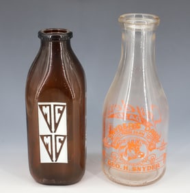 (2) STROUDSBURG, PA MILK BOTTLES
