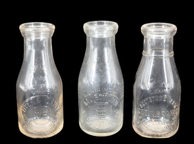 (3) STROUDSBURG, PA MILK BOTTLES
