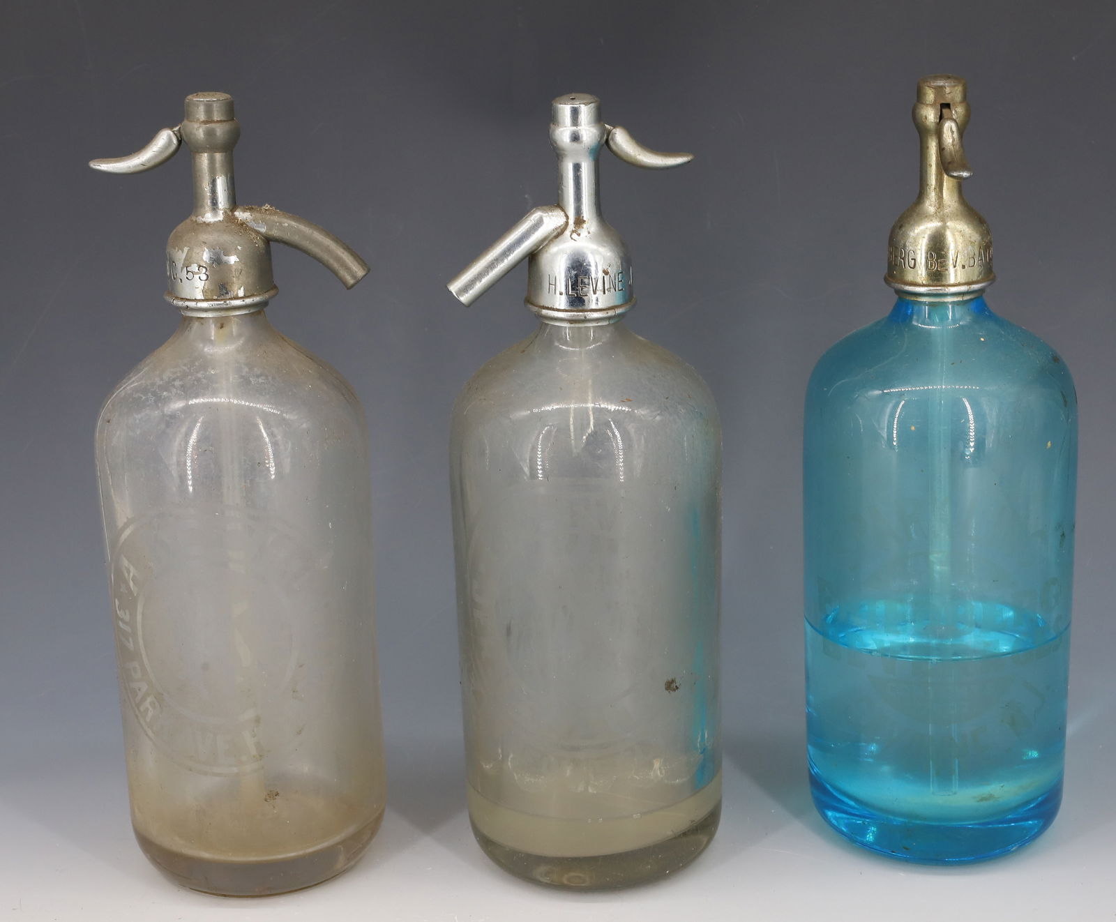 (3) ADVERTISING SELTZER BOTTLES (1 of 6)