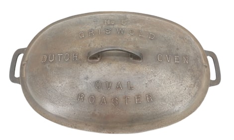 CAST IRON GRISWOLD DUTCH OVEN OVAL ROASTER, NO. 5