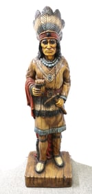 LARGE CHALKWARE INDIAN CIGAR STORE INDIAN