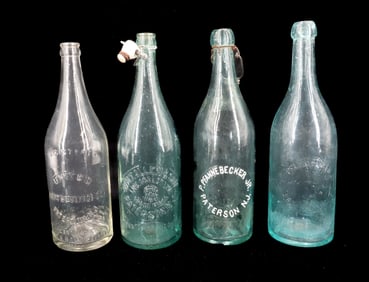 (4) PATERSON, NJ ADVERTISING BOTTLES