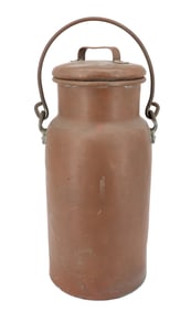 HEAVY COPPER LIDDED JUG