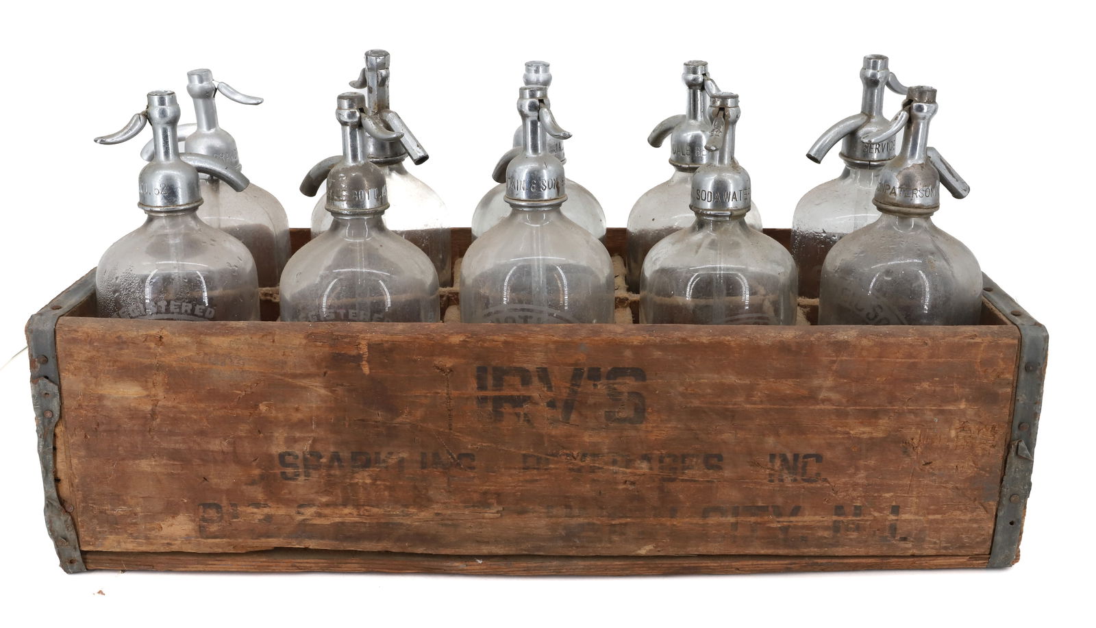 (10) SELTZER BOTTLES AND CRATE (1 of 12)