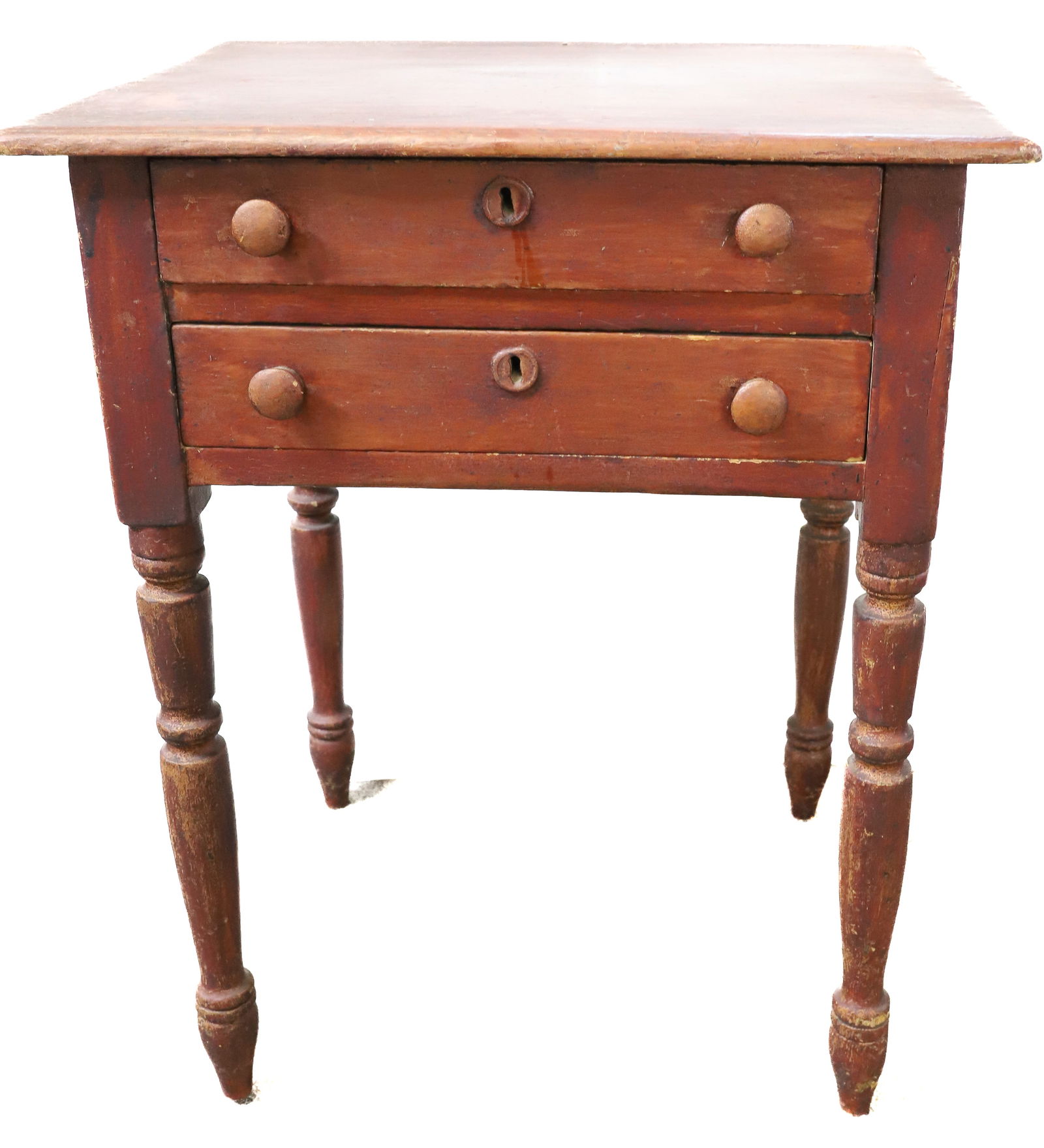 PAINT DECORATED TWO DRAWER WORK TABLE (1 of 5)