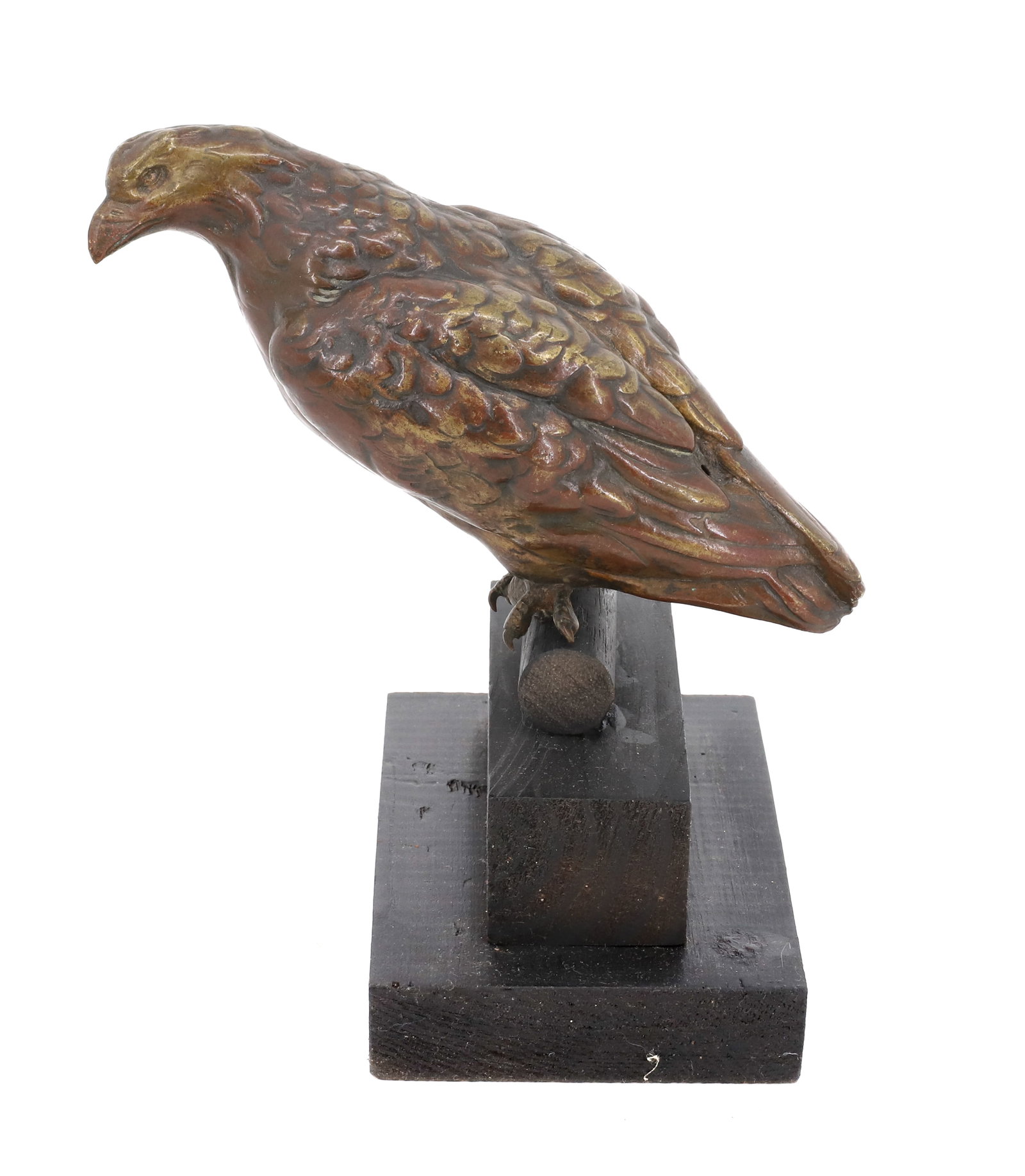 BRASS FALCON FIGURINE: NICE DETAIL TO HEAD AND FEATHERS ON NEWER MOUNT 6 1/2" X 6" PLEASE READ CAREFULLY - Terms for Purchasing and Shipping of Auction Items. Please read carefully before bidding. All payments for purchases