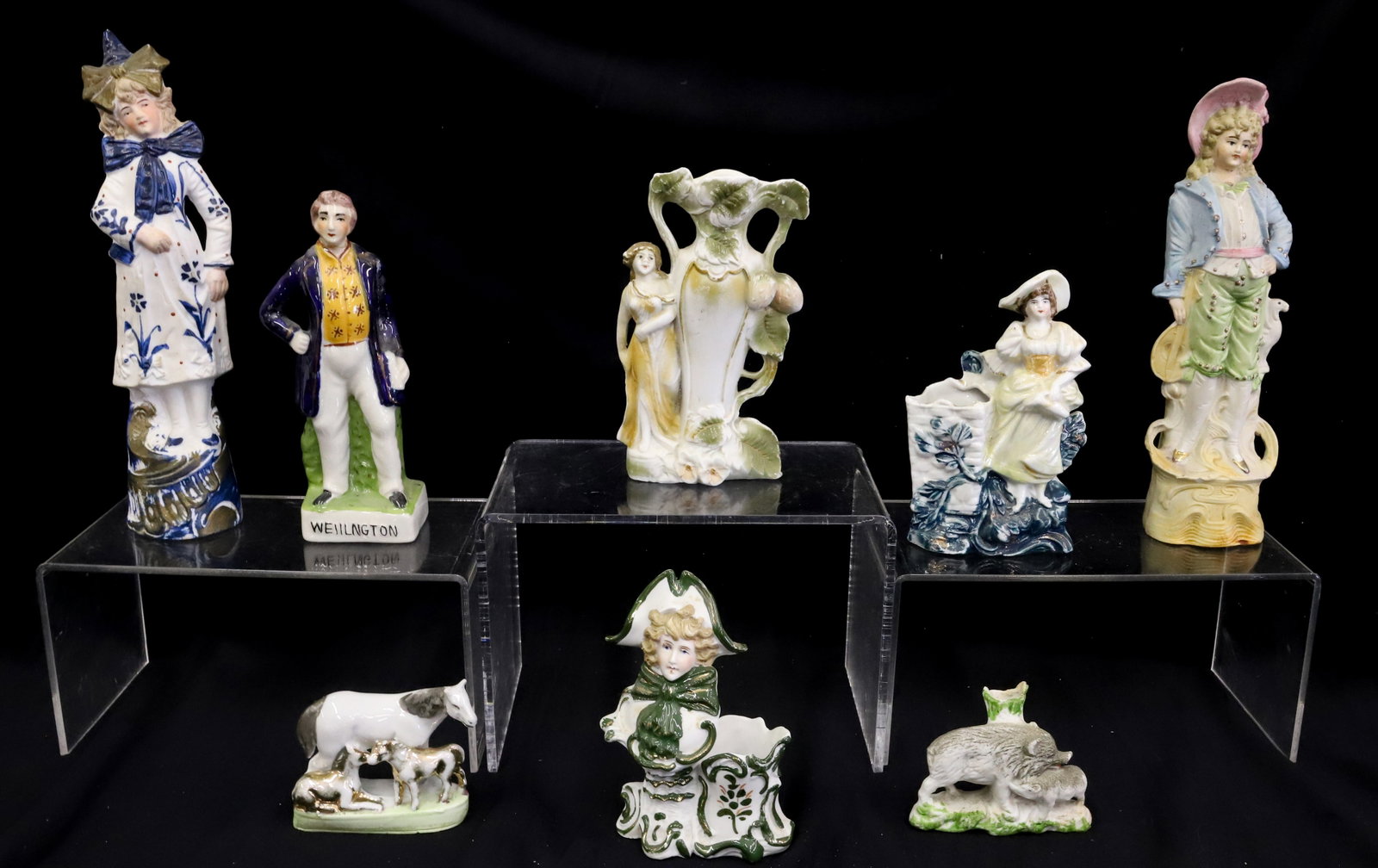 LOT OF PORCELAIN AND BISQUE FIGURES: (9) VARIOUS SIZES AND FORMS - LARGEST 8 3/4" PLEASE READ CAREFULLY - Terms for Purchasing and Shipping of Auction Items. Please read carefully before bidding. All payments for purchases will be made t