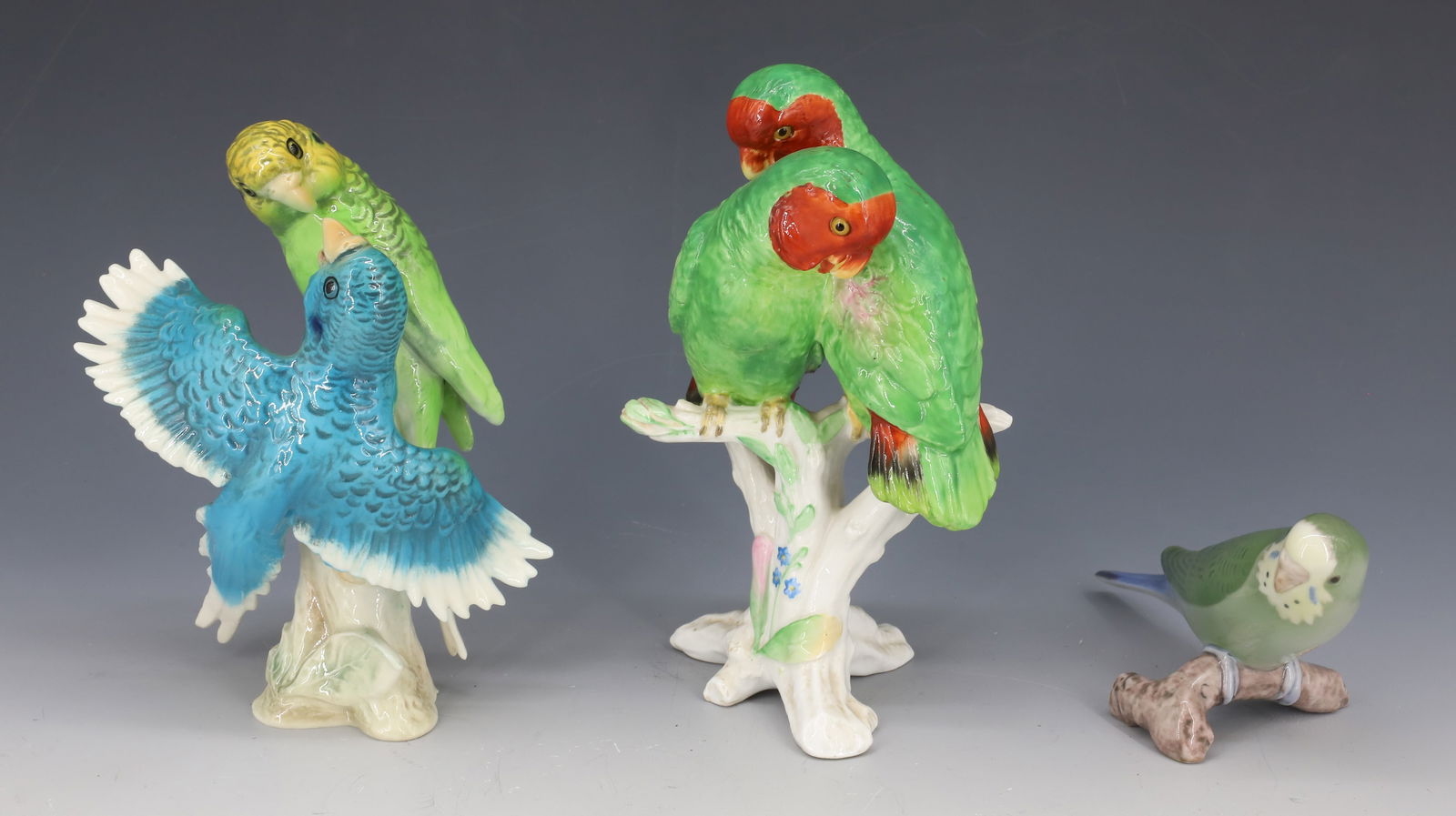 (3) PORCELAIN BIRDS: SMALLEST MARKED; MADE IN DENMARK B&G (5 3/4), GOEBEL WEST GERMANY, SPODE COPELANDS (7") PLEASE READ CAREFULLY - Terms for Purchasing and Shipping of Auction Items. Please read carefully before bidding