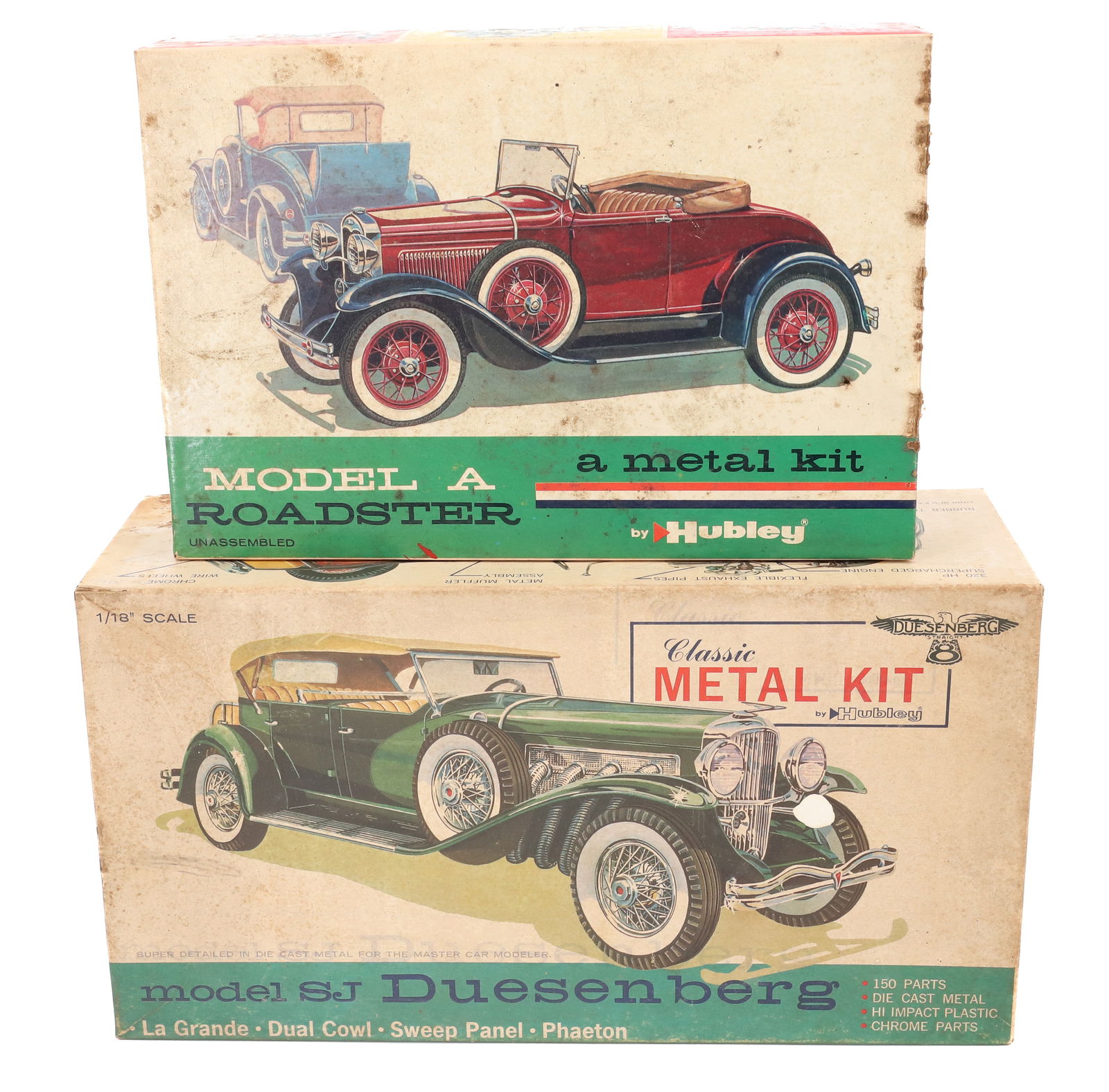(2) HUBLEY METAL MODEL KITS: MODEL "A" ROADSTER AND MODEL "SJ" DUESENBERG. DIE-CAST METAL. ORIGINAL BOXES. PLEASE READ CAREFULLY - Terms for Purchasing and Shipping of Auction Items. Please read carefully before bidding. All paym