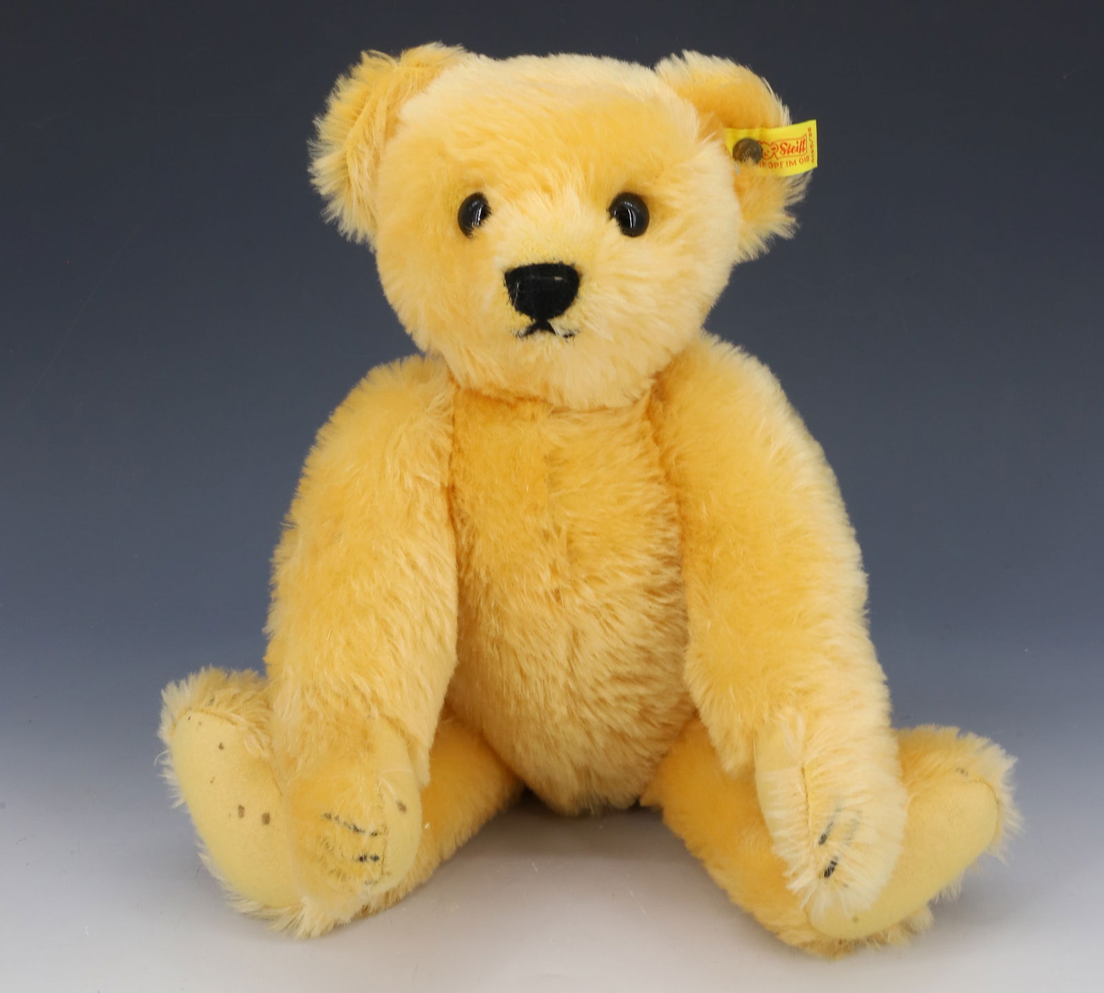 VINTAGE STEIFF BEAR: YELLOW JOINTED BEAR BUTTON AND TAG 14" PLEASE READ CAREFULLY - Terms for Purchasing and Shipping of Auction Items. Please read carefully before bidding. All payments for purchases will be made through