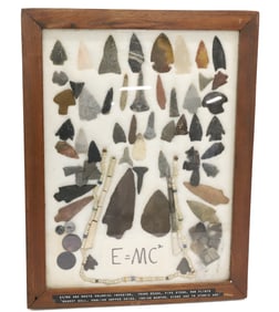 FRAMED COLLECTION OF NATIVE AMERICAN ARTIFACTS
