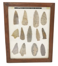 FRAMED COLLECTION OF NATIVE AMERICAN ARTIFACTS
