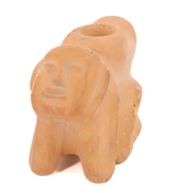 TERRA COTTA FIGURAL PIPE
