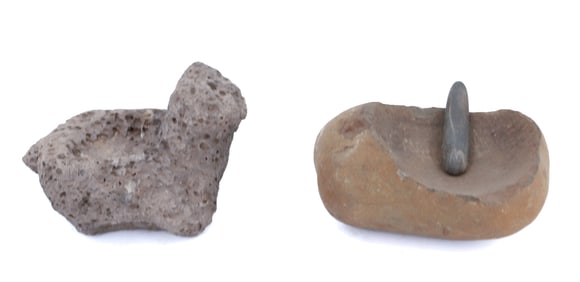 (2) STONE ARTIFACTS