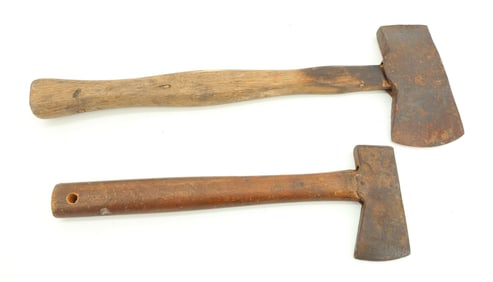 .(2) ANTIQUE HATCHETS