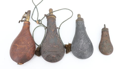 LOT OF POWDER FLASKS
