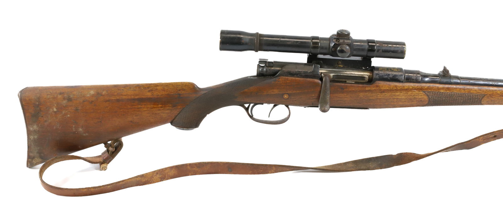 STEYR MANNLICHER MODEL 1903 BOLT ACTION RIFLE: 6.5 X 54 CAL, SERIAL# 13052, WITH SCOPE, PROOF MARKS ON BARREL - 19" BARREL THIS GUN REQUIRES A BACKGROUND CHECK, FEDERAL FIREARMS LICENSE. OR TRANSFER TO AN FFL HOLDER PLEASE READ CAREFULLY BEFORE BI