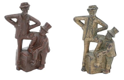 (2) CAST IRON MUTT & JEFF BANKS 
