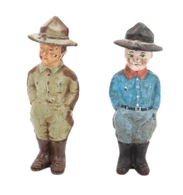 (2) CAST IRON DOUGHBOY STILL BANKS 