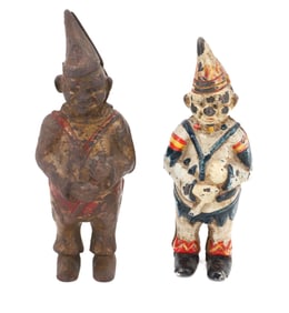 (2) CAST IRON CLOWN BANKS 