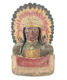 CAST IRON NATIVE AMERICAN BOOKEND 