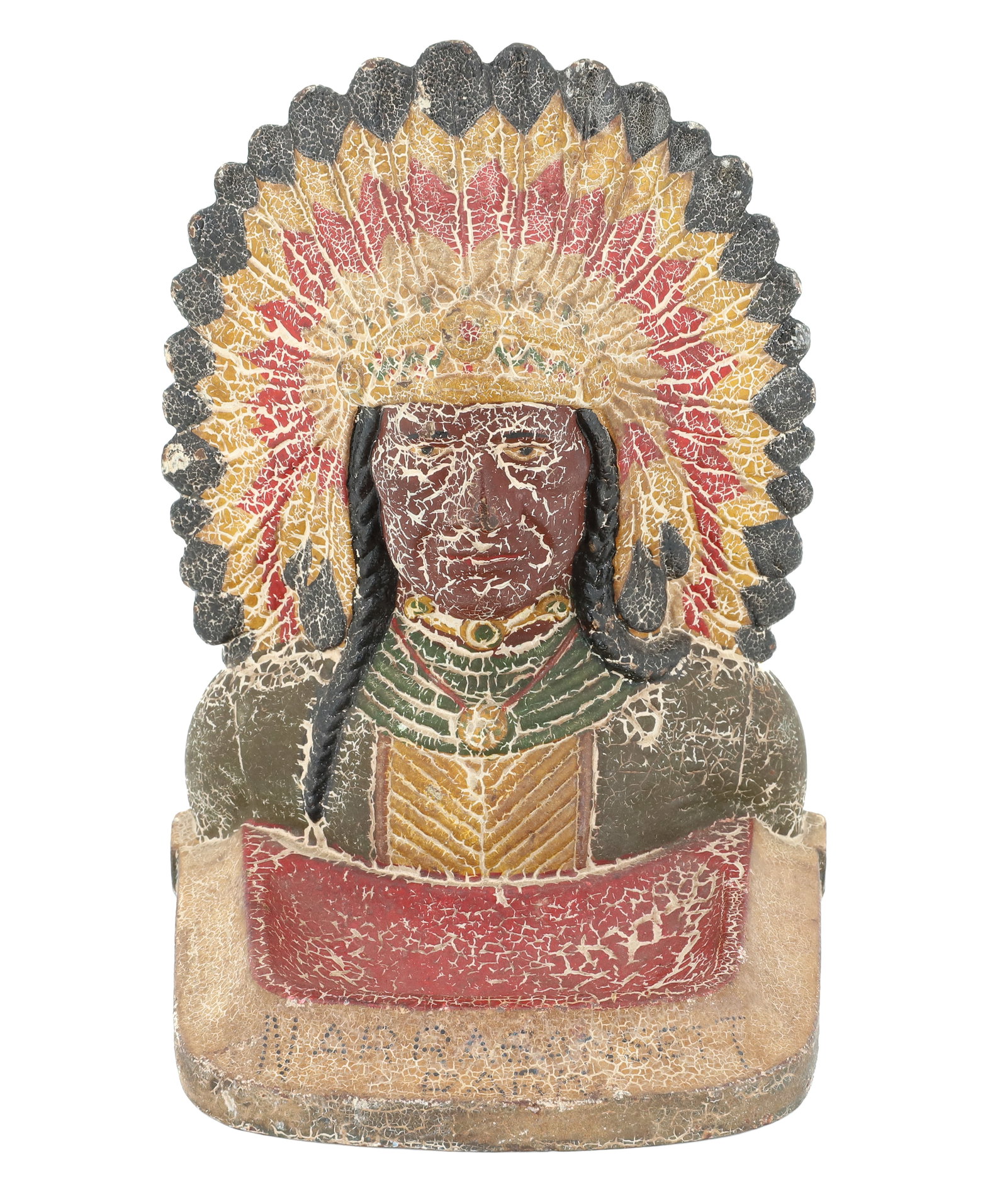 CAST IRON NATIVE AMERICAN BOOKEND  (1 of 4)