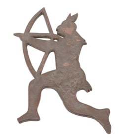 CAST IRON NATIVE AMERICAN WITH BOW AND ARROW 