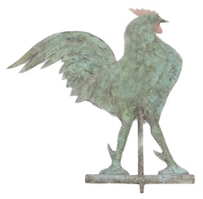 COPPER HOLLOW BODY ROOSTER WEATHERVANE