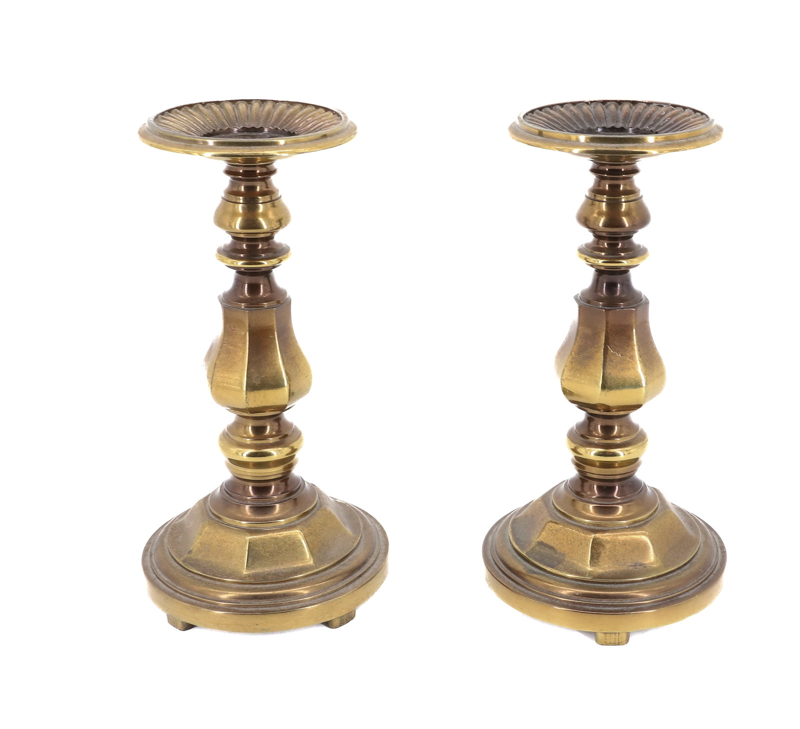 PAIR OF BRASS CANDLESTICKS  (1 of 4)