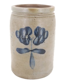 BLUE DECORATED STONEWARE JUG