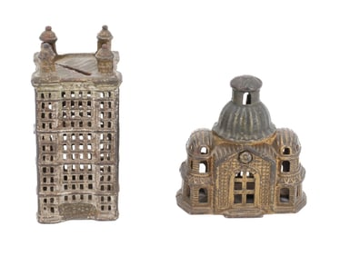(2) CAST IRON STILL BANKS 