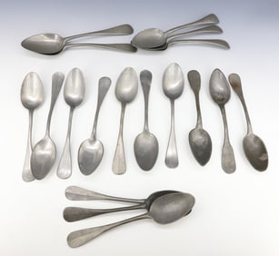 LOT OF (18) PEWTER SPOONS