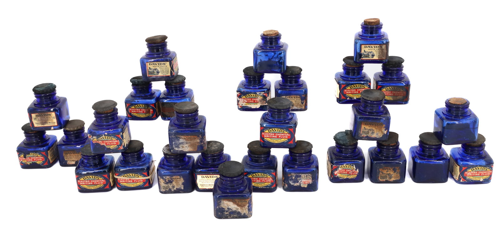 LOT OF COBALT INK BOTTLES (1 of 5)