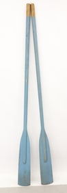 PAIR OF WOODEN BOAT OARS