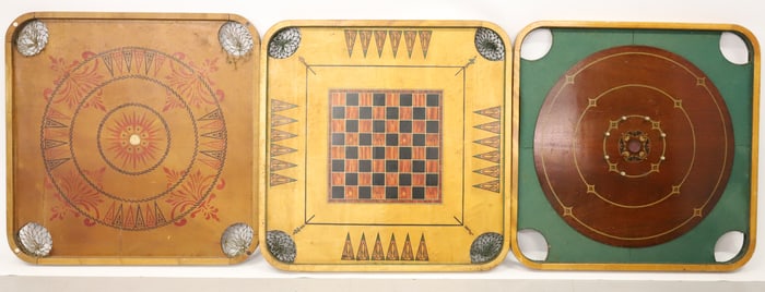 (3) VINTAGE CARROM GAME BOARDS