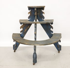 PAINTED WOODEN PLANT STAND
