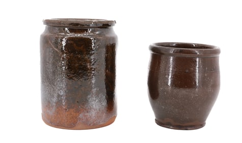 (2) REDWARE CROCKS