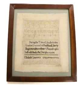 SCHOOL GIRL SAMPLE, DATED 1793